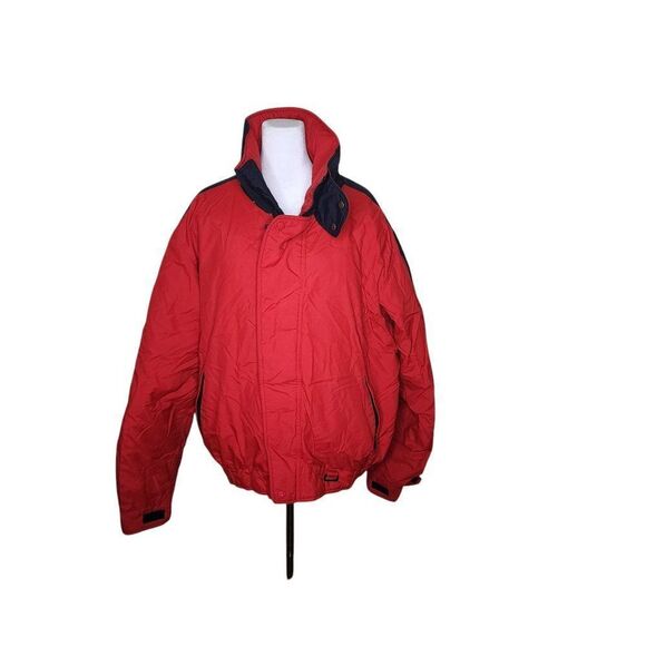 Vintage 80s Eddie Bauer Goose Down Puffer Ski Jacket Mens Size XL Red - Picture 1 of 14